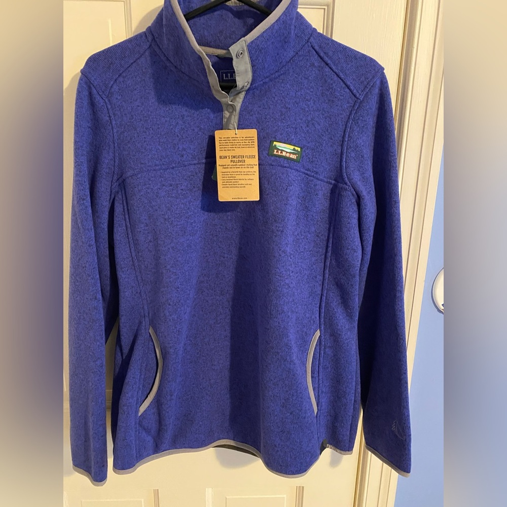 LL Bean sweater fleece pullover. New with tags